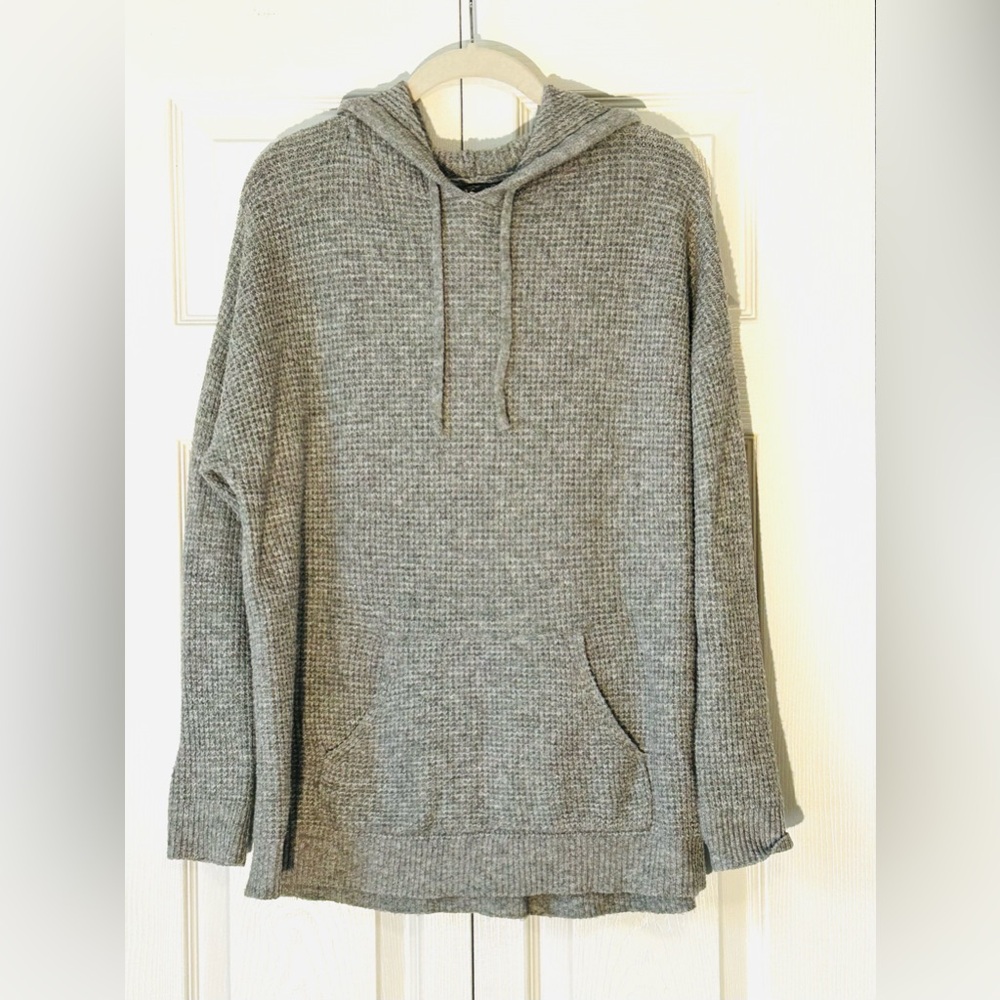 Natural Reflections Heather Gray Waffle Knit Hoodie